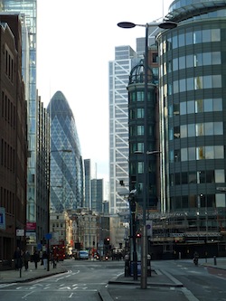 Commercial property is trading at a discount in London, suggesting investor pessimism.