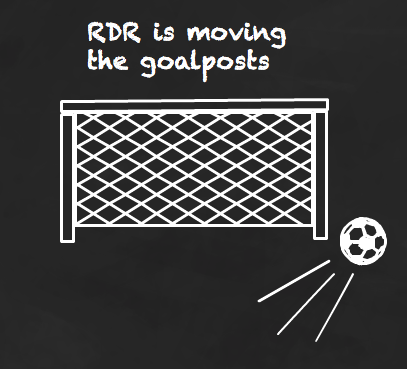 RDR is moving the goalposts