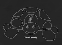 Our passive investing logo: A slow and steady tortoise