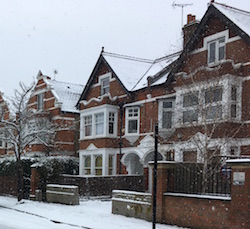 A nice London property in the snow.