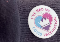 Covid vaccinated badge image