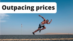 Beating inflation means outpacing prices, as illustrated by an image of a track athlete.