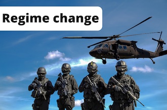 Quantitative tightening is a regime change in the markets, illustrated here by military shooters and a helicopter