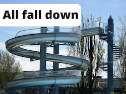 An image of a twisting water slide to illustrate how unlisted and crowdfunded company valuations are down