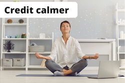 Image of a woman doing meditation to illustrate how stress-free applying for credit can be