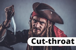 Image of a cut-throat pirate as a metaphor for the potentially desperate scenario for funding private companies right now