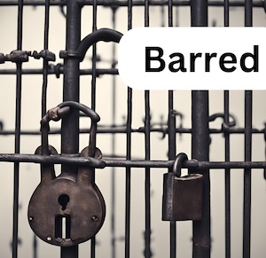 An image of padlocks with the word ‘barred’ over it to symbolise how investment trust trading is prohibited on some platforms.
