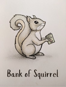 Image of a cute squirrel with a passbook to use at its Building Society