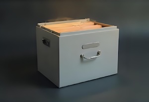 Image of a ‘When I Die’ file held in a grey box drawer