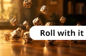 Lots of dice bouncing around to symbolise lots of different risks at play